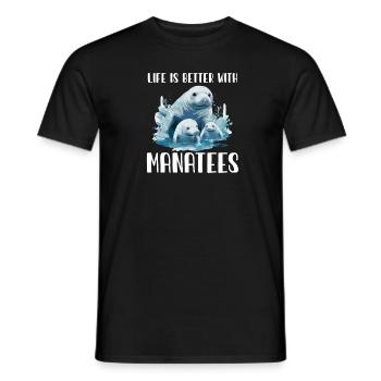 Das Leben Ist Besser Mit Seekühen Wassertiere - Männer T-Shirt - Schwarz - Vorne - AI Model Male 178 light (178cm)