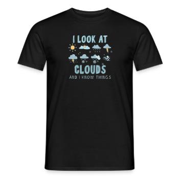 Ich Sehe Die Wolken An Und Weiß Dinge - - Männer T-Shirt - Schwarz - Vorne - AI Model Male 178 light (178cm)