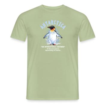 Antarktis - Der Internationale Kontinent - Männer T-Shirt - Sage - Vorne - AI Model Male 178 light (178cm)