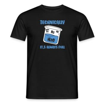 Technisch Gesehen Ist Es Immer Voll - - Männer T-Shirt - Schwarz - Vorne - AI Model Male 178 light (178cm)