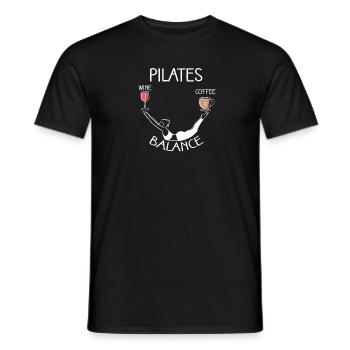 Pilates Balance Wein Und Kaffee Motiv - Männer T-Shirt - Schwarz - Vorne - AI Model Male 178 light (178cm)