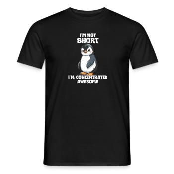 Pingouin mignon avec le dicton - Je ne suis pas petit - T-shirt homme - noir - Devant - AI Model Male 178 light (178cm)