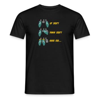 Up Shift Down Shift Lustige Auto Gangwechsel - Männer T-Shirt - Schwarz - Vorne - AI Model Male 178 light (178cm)