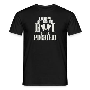 Always straight to the heart of the problem - Men's T-Shirt - black - Front - AI Model Male 178 light (178cm)