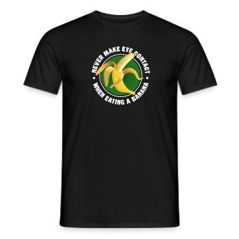 Nie Augenkontakt Bei Banane Essen - Männer T-Shirt - Schwarz - Vorne - AI Model Male 178 light (178cm)