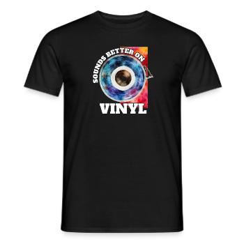 Sonne mieux sur les amateurs de musique rétro vinyle - T-shirt homme - noir - Devant - AI Model Male 178 light (178cm)