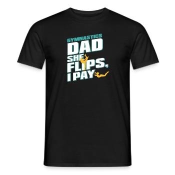 Gymnastics dad support with pride - Men's T-Shirt - black - Front - AI Model Male 178 light (178cm)