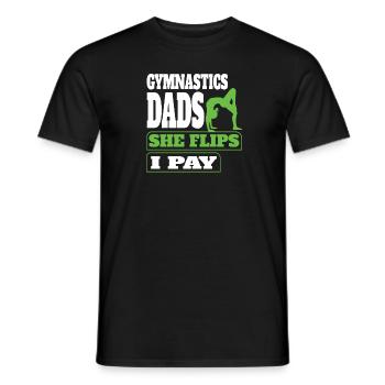 Gymnastics dad support with pride - Men's T-Shirt - black - Front - AI Model Male 178 light (178cm)