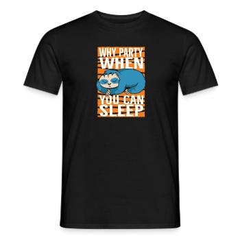 Pourquoi faire la fête quand on peut dormir paresseux - T-shirt homme - noir - Devant - AI Model Male 178 light (178cm)