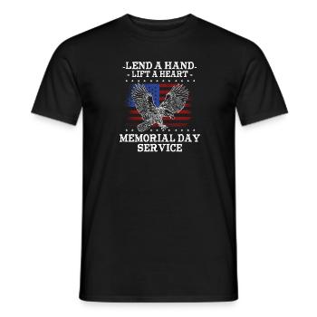 Prêter un soulèvement de main Un service du Memorial Day du cœur - T-shirt homme - noir - Devant - AI Model Male 178 light (178cm)