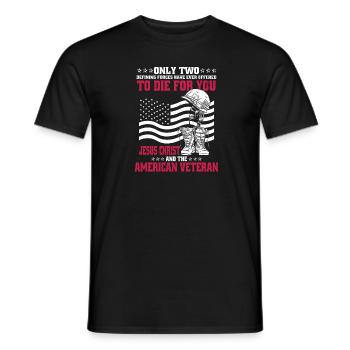 Only Two Die For You - Jesus Und Veteranen - Männer T-Shirt - Schwarz - Vorne - AI Model Male 178 light (178cm)