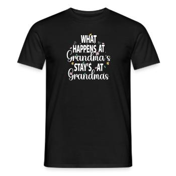 What happens at grandma's stays with grandma - Men's T-Shirt - black - Front - AI Model Male 178 light (178cm)