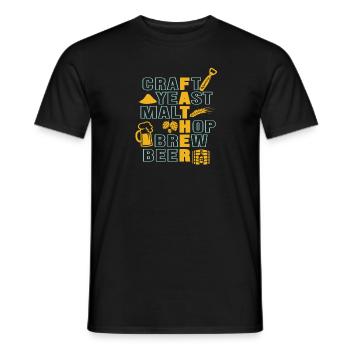 Craft Yeast Malt Hop Brew Beer - Perfect for - Men's T-Shirt - black - Front - AI Model Male 178 light (178cm)