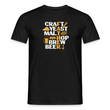 Craft Yeast Malt Hop Brew Beer - Perfect for - Men's T-Shirt - black - Front - AI Model Male 178 light (178cm)
