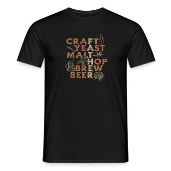 Craft Yeast Malt Hop Brew Beer - Perfect for - Men's T-Shirt - black - Front - AI Model Male 178 light (178cm)