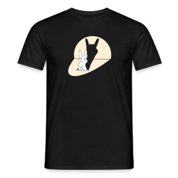 Lapin drôle avec une ombre rock’n’roll - T-shirt homme - noir - Devant - AI Model Male 178 light (178cm)