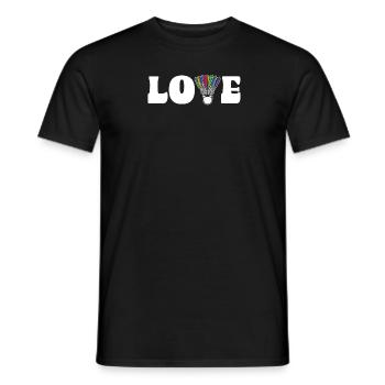 Liebe Federball Shuttlecock Bunt - Männer T-Shirt - Schwarz - Vorne - AI Model Male 178 light (178cm)
