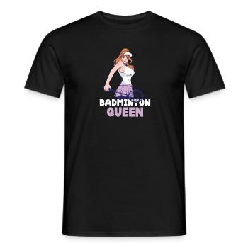 Badminton Queen - Votre passion sur le parcours - T-shirt homme - noir - Devant - AI Model Male 178 light (178cm)