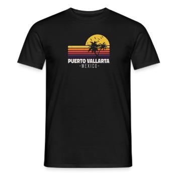 Puerta Vallarta Mexico Sunset Beach - Men's T-Shirt - black - Front - AI Model Male 178 light (178cm)