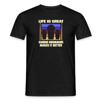 La vie est belle, le cardio le rend meilleur - T-shirt homme - noir - Devant - AI Model Male 178 light (178cm)