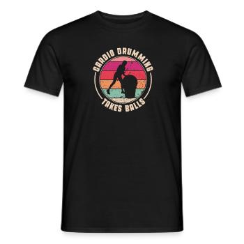Le tambour cardio prend des balles – Motivation pour la forme physique - T-shirt homme - noir - Devant - AI Model Male 178 light (178cm)
