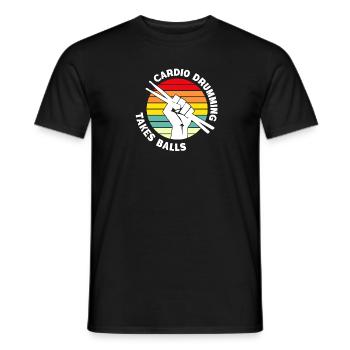 Le tambour cardio prend des balles – Motivation pour la forme physique - T-shirt homme - noir - Devant - AI Model Male 178 light (178cm)