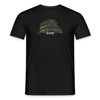 Rom Skyline Illustration Antikes Kolosseum und - Männer T-Shirt - Schwarz - Vorne - AI Model Male 178 light (178cm)
