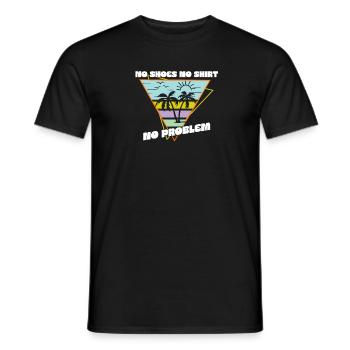 Pas de chaussures pas de chemise pas de problème Vacances d’été à la plage - T-shirt homme - noir - Devant - AI Model Male 178 light (178cm)