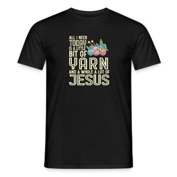 Alles Was Ich Heute Brauche Ist Ein Bisschen Garn - Männer T-Shirt - Schwarz - Vorne - AI Model Male 178 light (178cm)