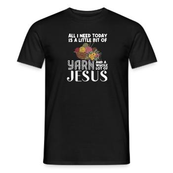Alles Was Ich Heute Brauche Ist Ein Bisschen Garn - Männer T-Shirt - Schwarz - Vorne - AI Model Male 178 light (178cm)