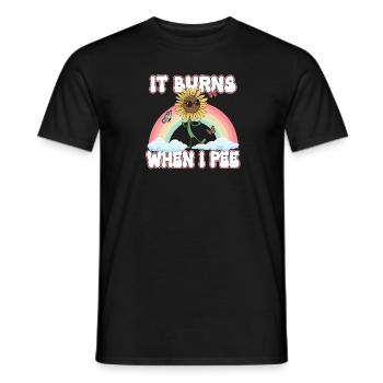 Es Brennt Wenn Ich Pinkel Lustige Sonnenblume Mit - Männer T-Shirt - Schwarz - Vorne - AI Model Male 178 light (178cm)
