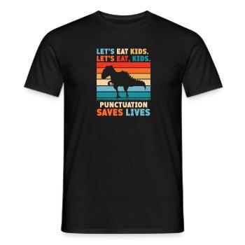 Let's Eat Kids. Let's Eat, Kids. Punctuation - Men's T-Shirt - black - Front - AI Model Male 178 light (178cm)