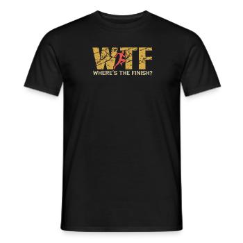 WTF Où est la finition ? Design amusant pour - T-shirt homme - noir - Devant - AI Model Male 178 light (178cm)