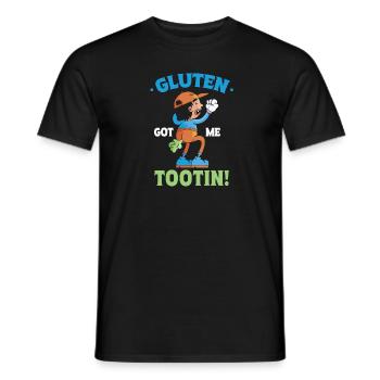 Gluten Got Me Tootin Humorous Saying for - Men's T-Shirt - black - Front - AI Model Male 178 light (178cm)