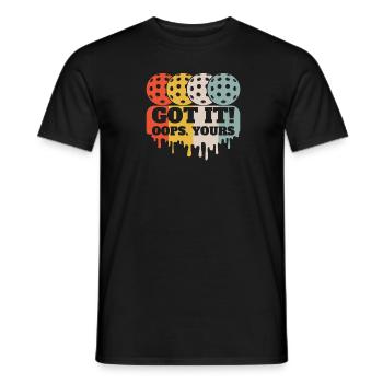 La passion du pickleball l’a fait : Oops Yourself Fun - T-shirt homme - noir - Devant - AI Model Male 178 light (178cm)