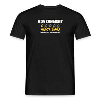 Gouvernement très mauvaise note Ne recommande pas - T-shirt homme - noir - Devant - AI Model Male 178 light (178cm)