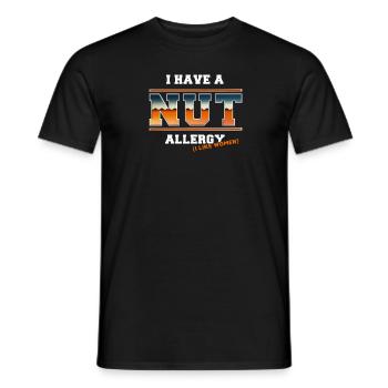 I have a nut allergy funny saying for - Men's T-Shirt - black - Front - AI Model Male 178 light (178cm)