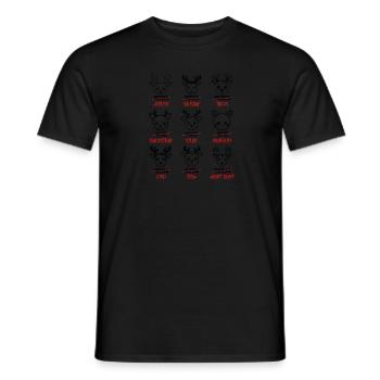 Reindeer Humor: From Dasher to Rudolph with - Men's T-Shirt - black - Front - AI Model Male 178 light (178cm)