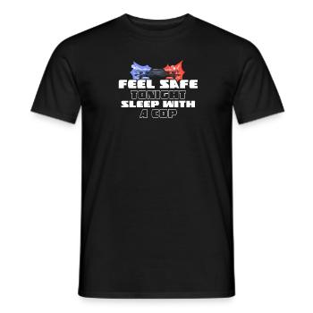 Feel safe tonight sleep with a - Men's T-Shirt - black - Front - AI Model Male 178 light (178cm)