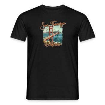 San Francisco California Golden Gate Bridge - Men's T-Shirt - black - Front - AI Model Male 178 light (178cm)
