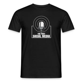 Das Erste Soziale Medium Funkgerät Mikrofon Retro - Männer T-Shirt - Schwarz - Vorne - AI Model Male 178 light (178cm)