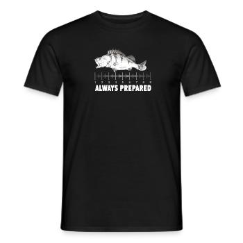 Always Ready Fishing Fish Motif for Anglers and Anglers - Men's T-Shirt - black - Front - AI Model Male 178 light (178cm)