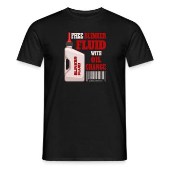 Free turn signal fluid with oil change - Men's T-Shirt - black - Front - AI Model Male 178 light (178cm)