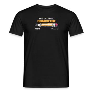 L’ordinateur original style rétro humoristique - T-shirt homme - noir - Devant - AI Model Male 178 light (178cm)
