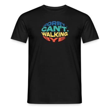 Message coloré : Désolé, je ne peux pas. À pied, au revoir - T-shirt homme - noir - Devant - AI Model Male 178 light (178cm)