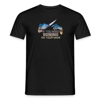 Cuisine du chef boucher : Si vous avez besoin d’être désossé, je suis votre - T-shirt homme - noir - Devant - AI Model Male 178 light (178cm)