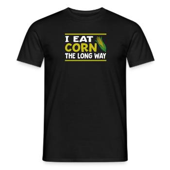 Je mange du maïs à la longue - Drôle - T-shirt homme - noir - Devant - AI Model Male 178 light (178cm)
