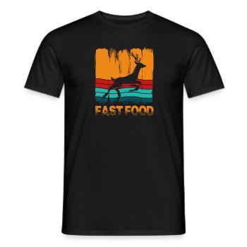 Retro Hirsch Fast Food Stilvoller Druck - Männer T-Shirt - Schwarz - Vorne - AI Model Male 178 light (178cm)