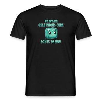 Attention le cube gélatineux aime faire des câlins - T-shirt homme - noir - Devant - AI Model Male 178 light (178cm)