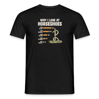 Warum Ich Bei Hufeisen Verliere Humorvolle Grafik - Männer T-Shirt - Schwarz - Vorne - AI Model Male 178 light (178cm)